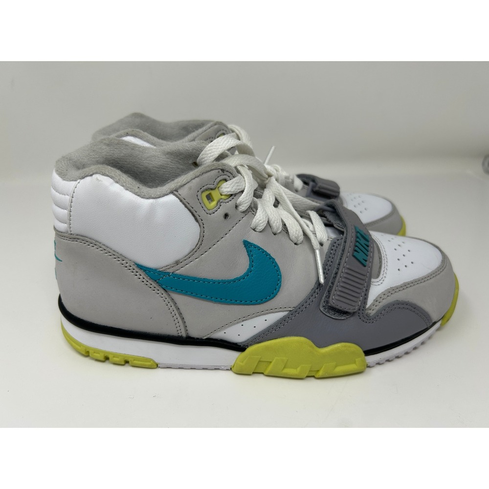 Nike Air Trainer 1 Mid Mens Size 8 Wolf Grey White Teal Lime Sneakers Shoes